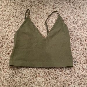 olive green crop top: forever 21